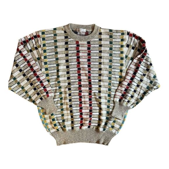 Vintage Bullock And Jones Combed Cotton Sweater Size Medium Funky Retro - Picture 1 of 7